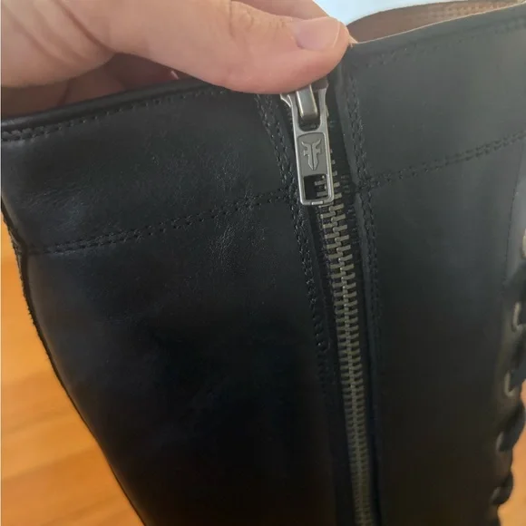 Frye Melissa Black Lace Up Boots - Picture 4 of 6